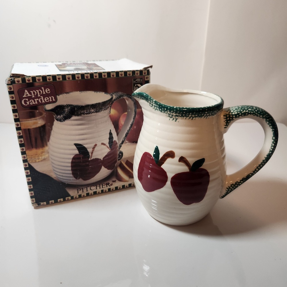 Alco Industries Apple Garden Ceramic Pitcher small new in box.
